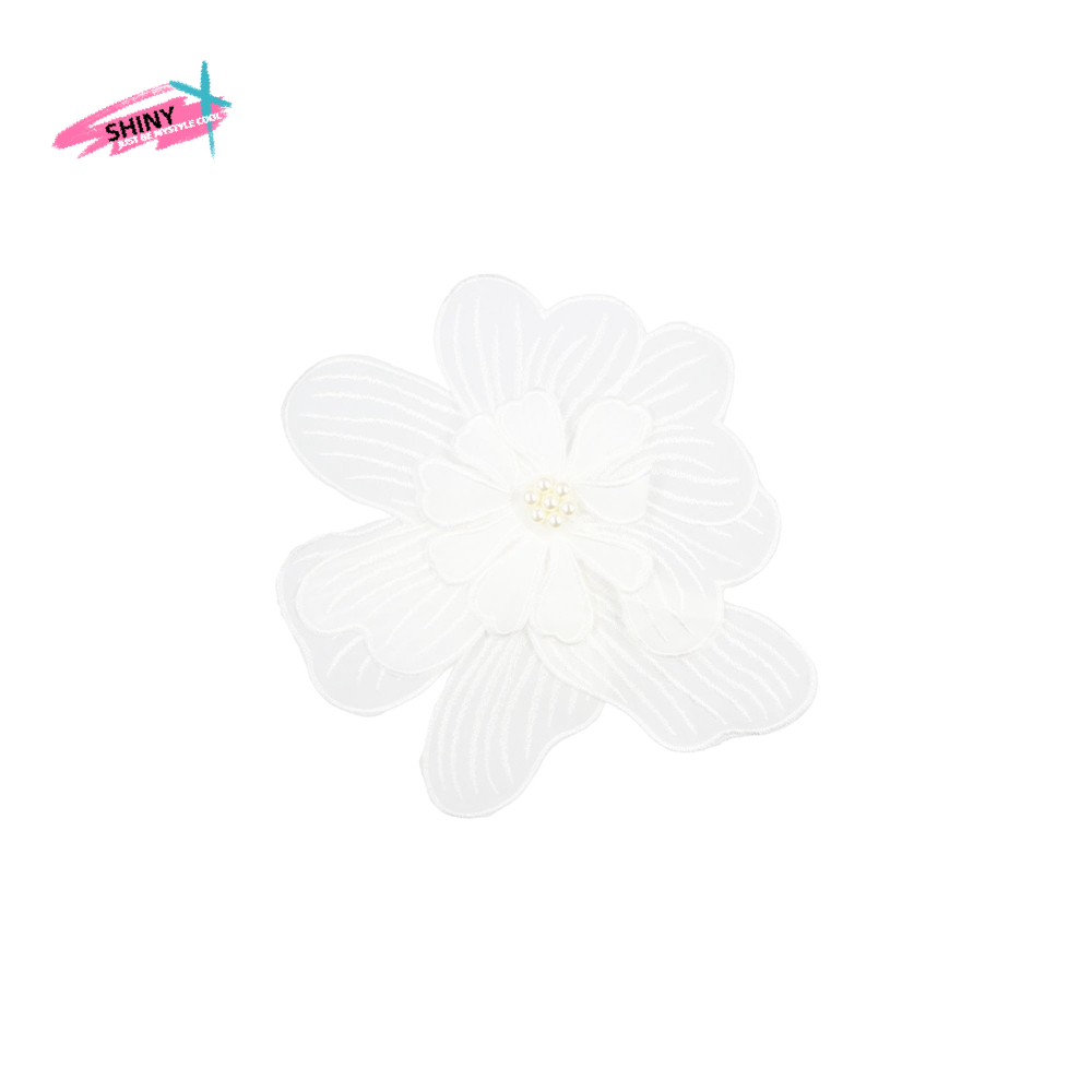 Applique Patch Flower - 3D Embroidered Flower Appliques Pearls Multi-layer
