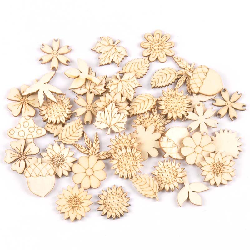 30Pcs 25-30mm Wood DIY Accesso - Craft Embellishments ulasan dan harga