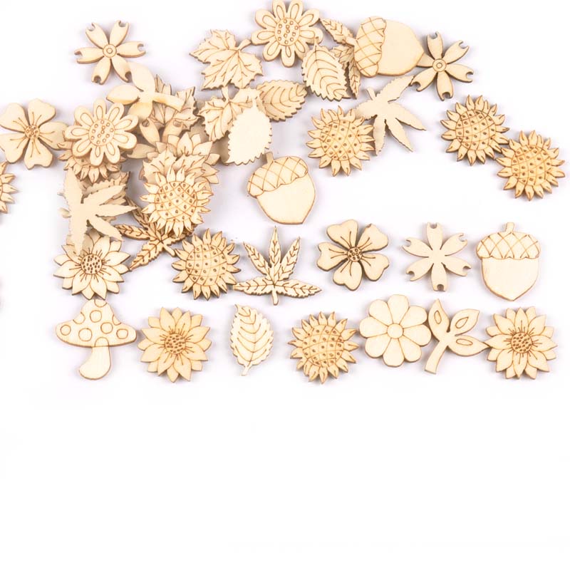 30Pcs 25-30mm Wood DIY Accesso - Craft Embellishments ulasan dan harga