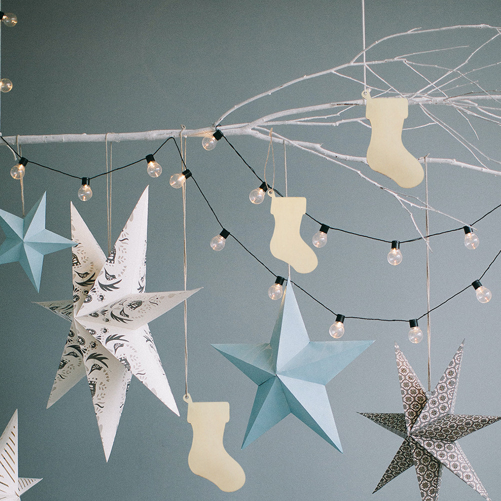 10pcs Christmas Stocking Woode - Christmas Craft Embellishment ulasan dan harga