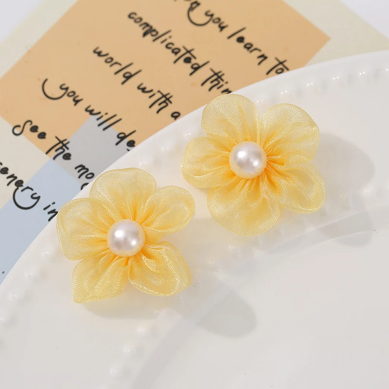 100PCS Pearl Yarn Flower Appli - Applique Patch Flower ulasan dan harga