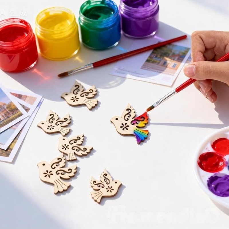 50pcs Unfinished Wooden Peace  - Craft Embellishments ulasan dan harga