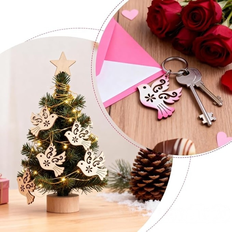50pcs Unfinished Wooden Peace  - Craft Embellishments ulasan dan harga