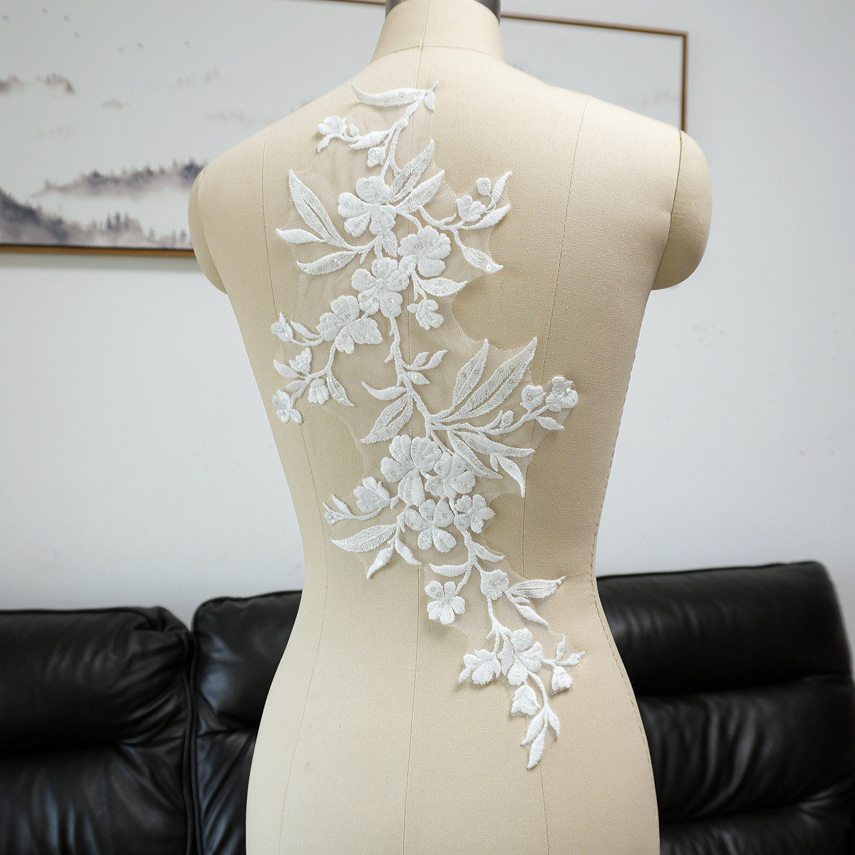 White Floral Leaf Sequins Appl - Craft Embellishments ulasan dan harga